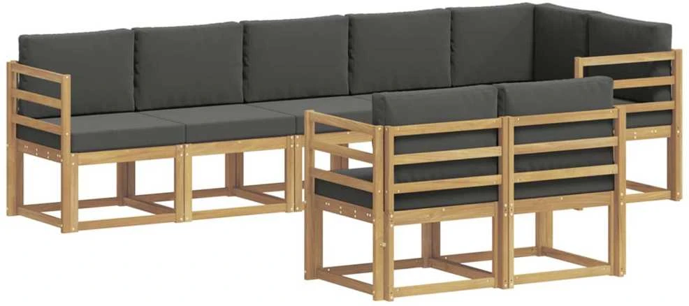 Lauko sofos komplektas 8 vnt. Balta ir antracito Poliesteris