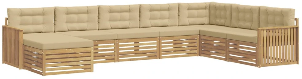 Lauko sofos komplektas 8 vnt. Balta ir kreminė