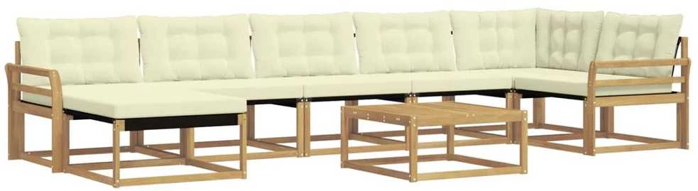 Lauko sofos komplektas 8 vnt. Balta ir kreminė