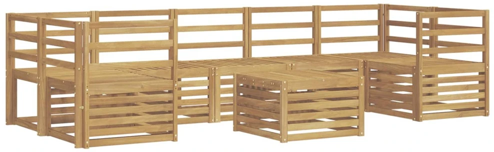 Lauko sofos komplektas 8 vnt. Balta Kietos akacijos mediena