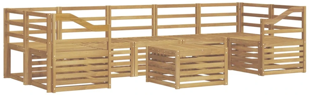 Lauko sofos komplektas 8 vnt. Balta Kietos akacijos mediena