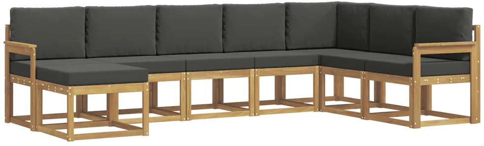 Lauko sofos komplektas 8 vnt. Balta ir antracito