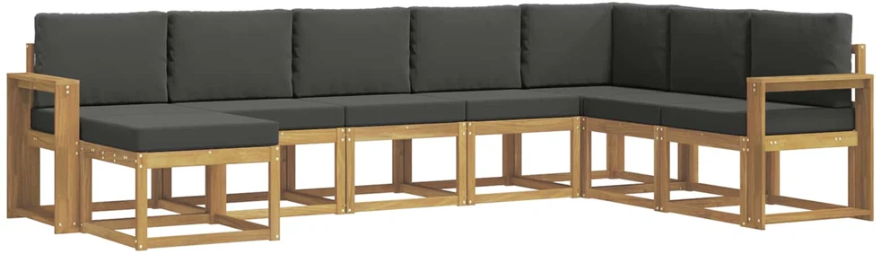 Lauko sofos komplektas 8 vnt. Balta ir antracito