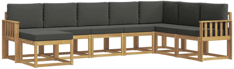 Lauko sofos komplektas 8 vnt. Balta ir antracito