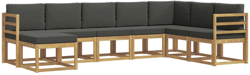 Lauko sofos komplektas 8 vnt. Balta ir antracito