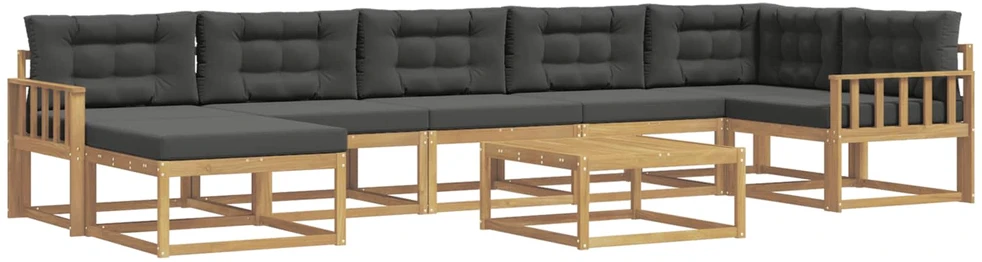 Lauko sofos komplektas 8 vnt. Balta ir antracito