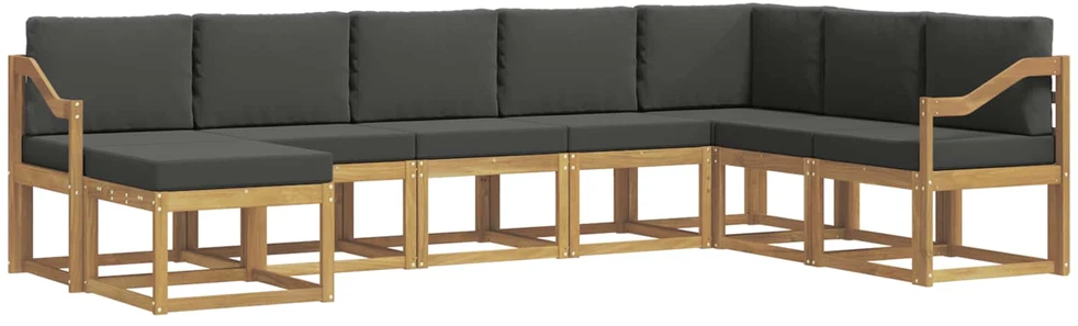 Lauko sofos komplektas 8 vnt. Balta ir antracito