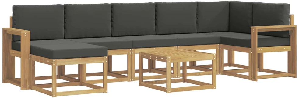 Lauko sofos komplektas 8 vnt. Balta ir antracito Poliesteris