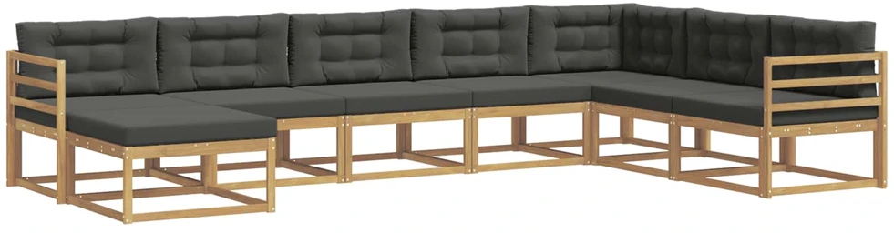 Lauko sofos komplektas 8 vnt. 8 vietos Balta ir antracito