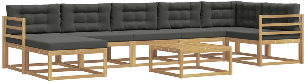 Lauko sofos komplektas 8 vnt. 7 vietos Balta ir antracito