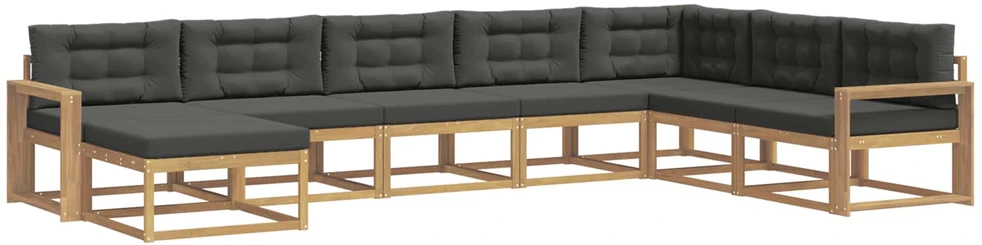 Lauko sofos komplektas 8 vnt. 8 vietos Balta ir antracito