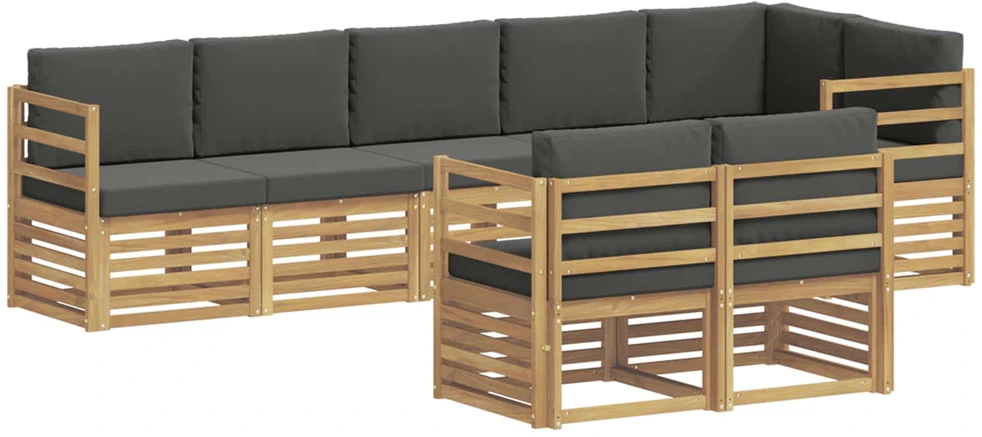 Lauko sofos komplektas 8 vnt. Balta ir antracito Poliesteris