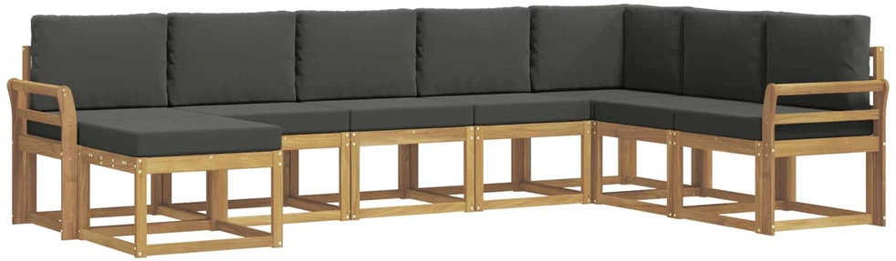 Lauko sofos komplektas 8 vnt. Balta ir antracito