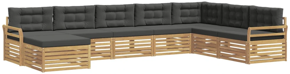 Lauko sofos komplektas 8 vnt. 7 vietos Balta ir antracito