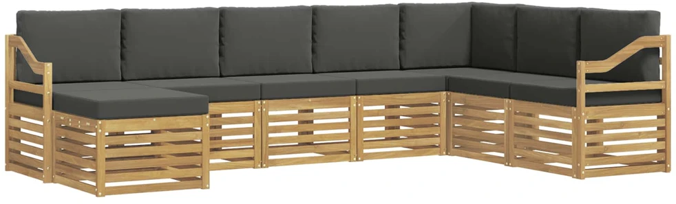 Lauko sofos komplektas 8 vnt. 8 vietos Balta ir antracito