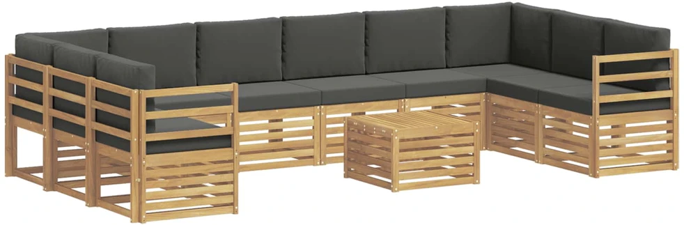 Lauko sofos komplektas 8 vnt. Balta ir antracito Poliesteris
