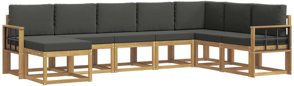 Lauko sofos komplektas 8 vnt. Balta ir antracito