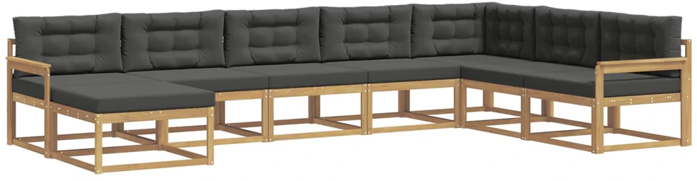 Lauko sofos komplektas 8 vnt. 8 vietos Balta ir antracito