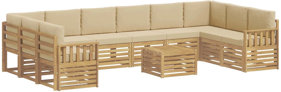 Lauko sofos komplektas 8 vnt. 10 vietos Balta ir Bežė