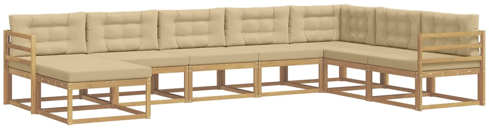 Lauko sofos komplektas 8 vnt. Balta ir kreminė