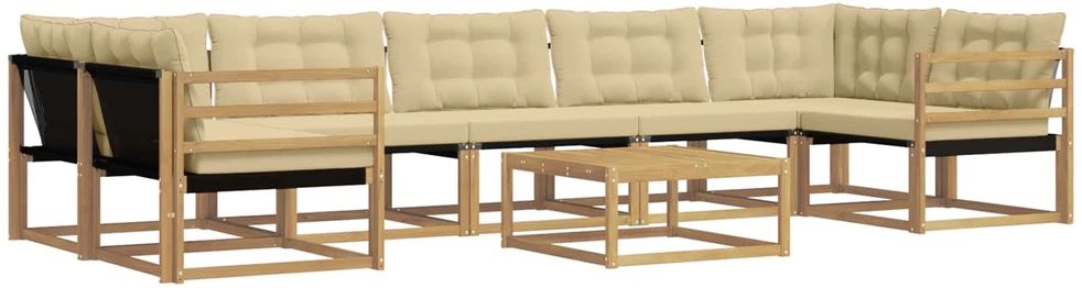 Lauko sofos komplektas 8 vnt. Balta ir kreminė