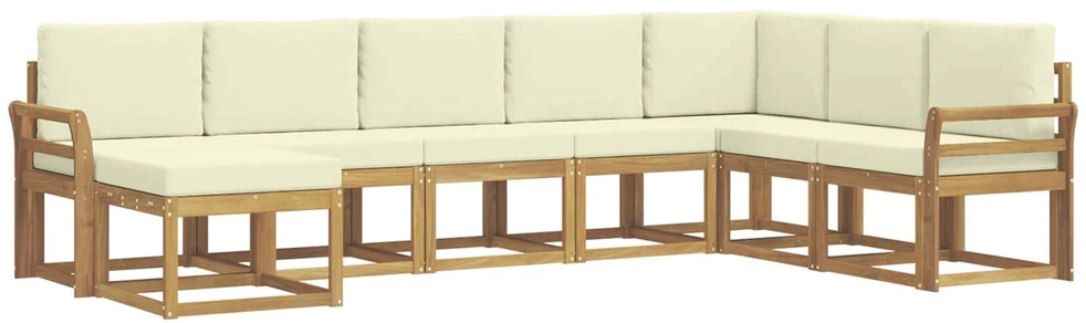 Lauko sofos komplektas 8 vnt. Balta ir kreminė