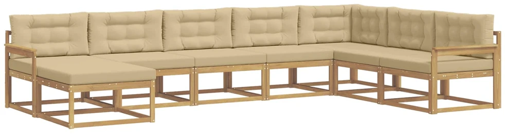 Lauko sofos komplektas 8 vnt. Balta ir kreminė