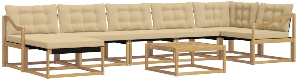 Lauko sofos komplektas 8 vnt. Balta ir kreminė