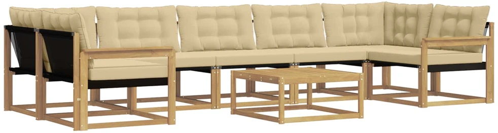Lauko sofos komplektas 8 vnt. Balta ir kreminė