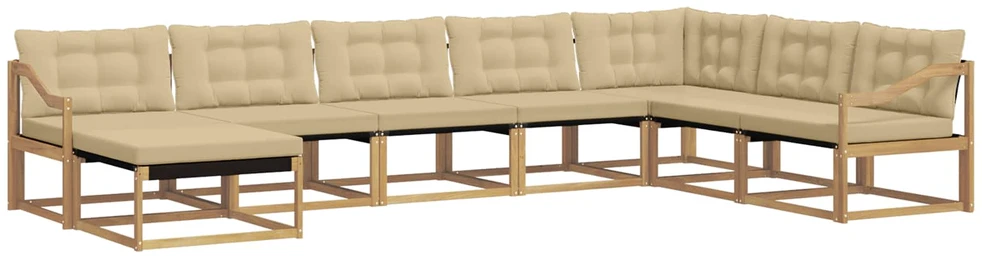 Lauko sofos komplektas 8 vnt. Balta ir kreminė