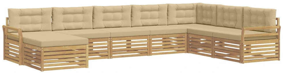 Lauko sofos komplektas 8 vnt. Balta ir kreminė