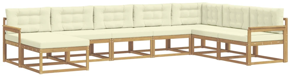 Lauko sofos komplektas 8 vnt. Balta ir kreminė