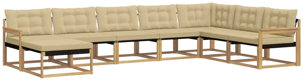 Lauko sofos komplektas 8 vnt. Balta ir kreminė