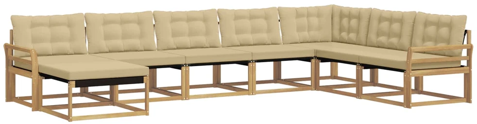 Lauko sofos komplektas 8 vnt. Balta ir kreminė