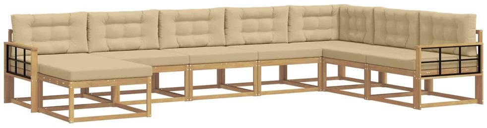 Lauko sofos komplektas 8 vnt. Balta ir kreminė