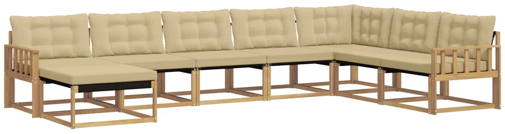 Lauko sofos komplektas 8 vnt. Balta ir kreminė