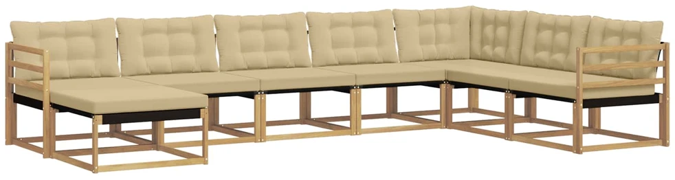 Lauko sofos komplektas 8 vnt. Balta ir kreminė