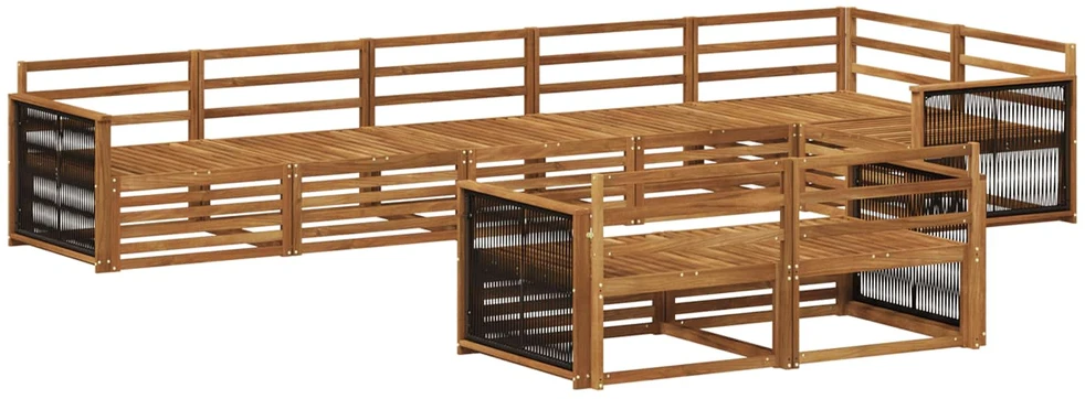 Lauko sofos komplektas 8 vnt. Natūrali