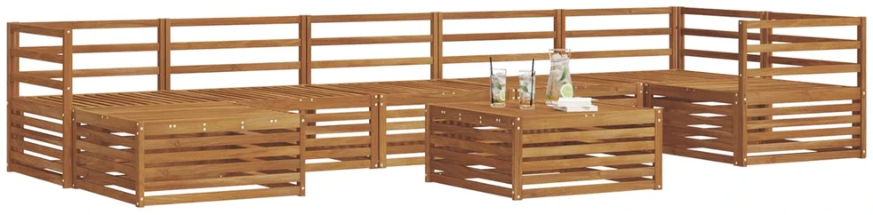Lauko sofos komplektas 8 vnt. Natūrali