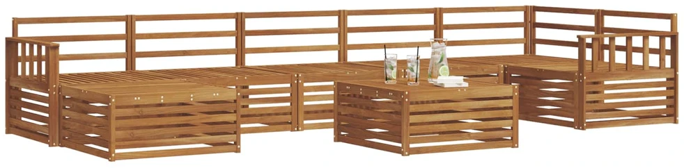 Lauko sofos komplektas 8 vnt. 7 vietos Natūrali