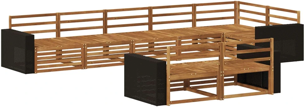 Lauko sofos komplektas 8 vnt. Natūrali