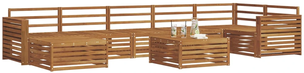 Lauko sofos komplektas 8 vnt. Natūrali