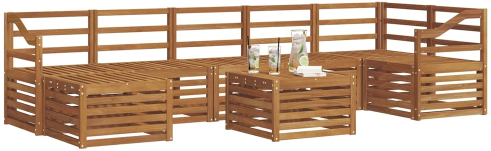 Lauko sofos komplektas 8 vnt. Natūrali