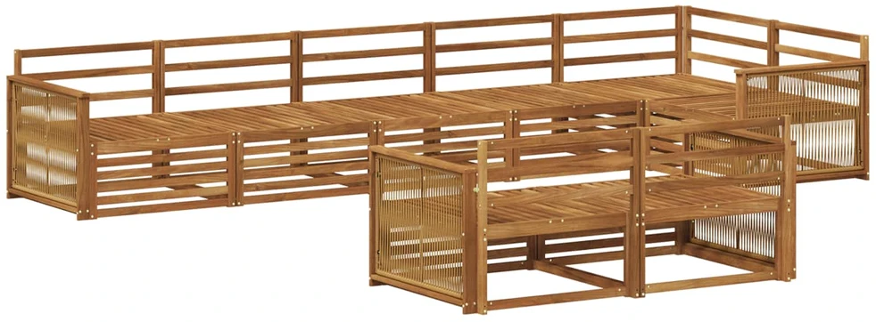Lauko sofos komplektas 8 vnt. Natūrali