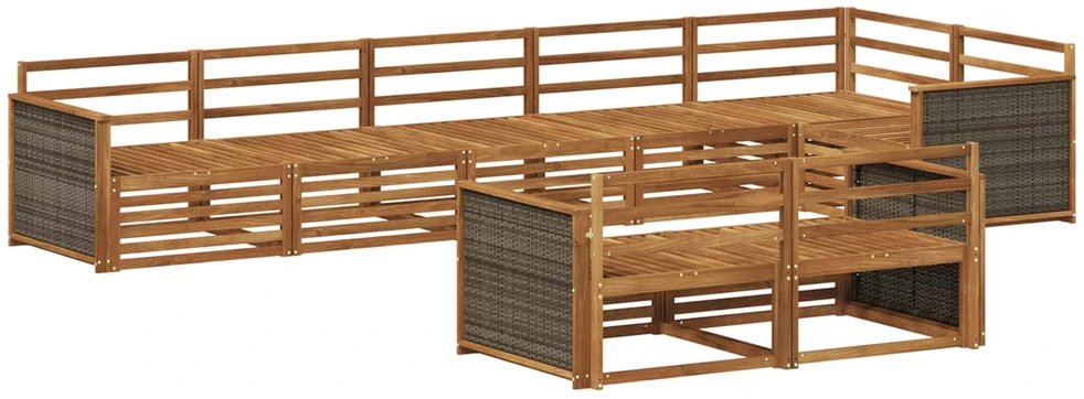 Lauko sofos komplektas 8 vnt. Natūrali