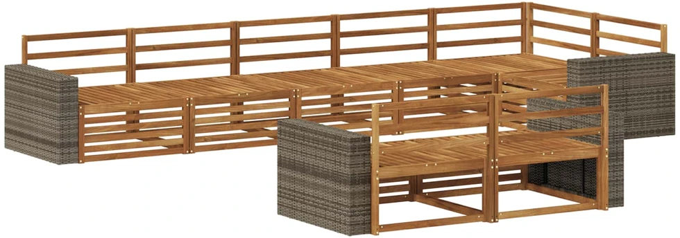 Lauko sofos komplektas 8 vnt. Natūrali