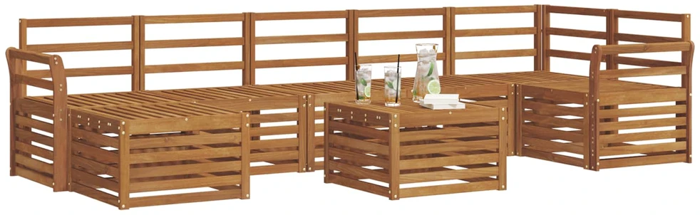 Lauko sofos komplektas 8 vnt. Natūrali