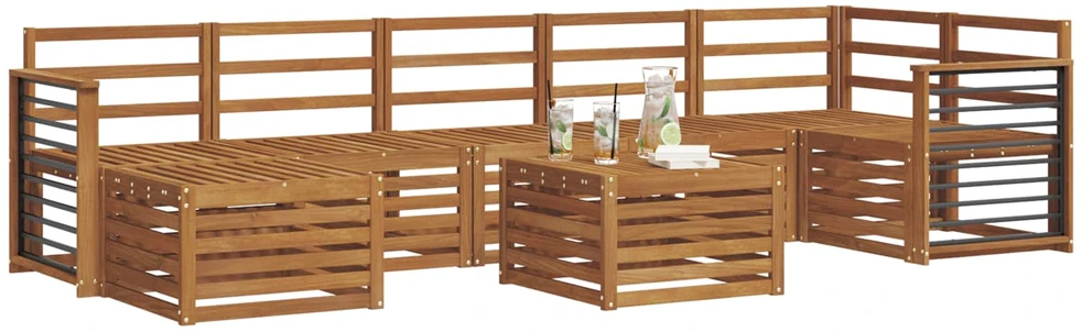 Lauko sofos komplektas 8 vnt. Natūrali