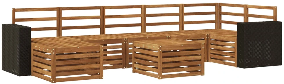 Lauko sofos komplektas 8 vnt. Natūrali Kietos akacijos mediena