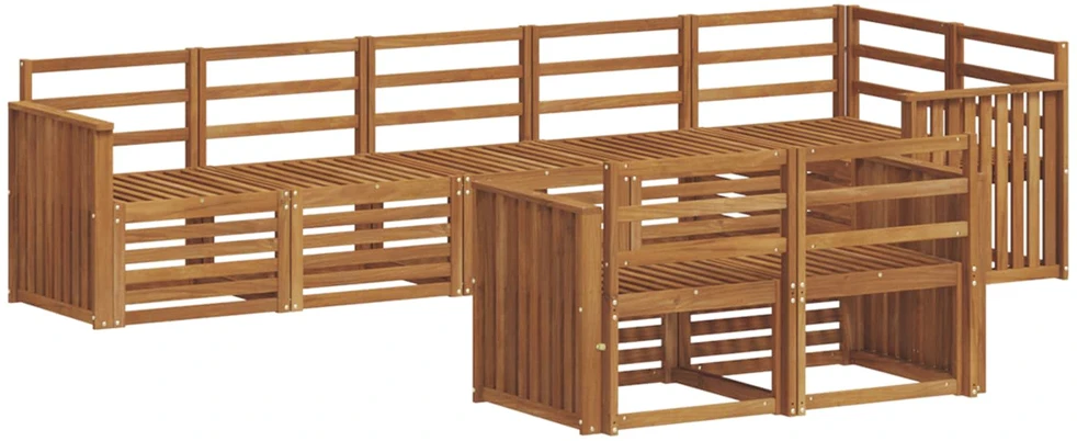 Lauko sofos komplektas 8 vnt. Natūrali Poliesteris